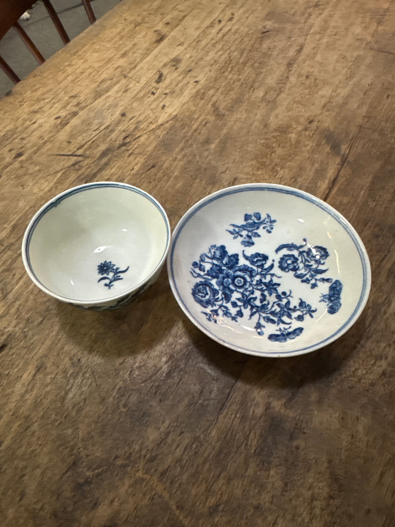 17th century, Worcester tea bowl and saucer.