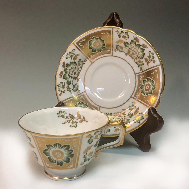 Green Derby Panel Teacup and Saucer - Tea and Chi